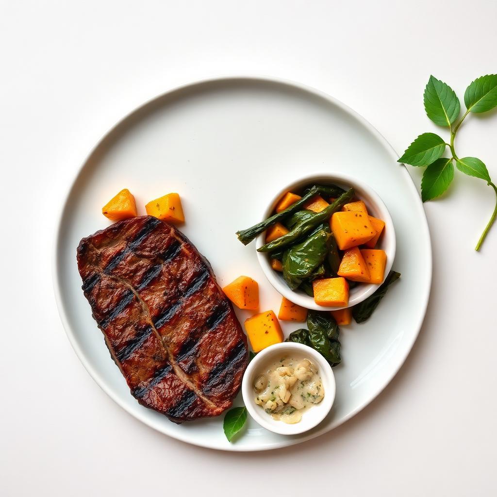 Carne magra + abóbora + couve + cuscuz